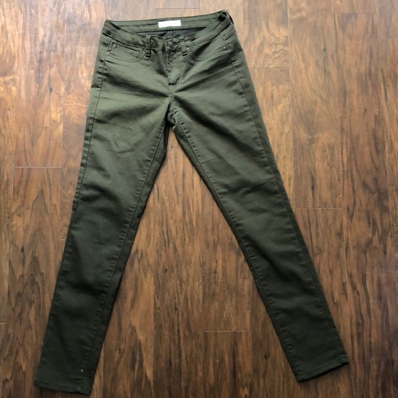 Skinny Jeans Jeggings Stretchy Olive Green Mid Ris - Picture 4 of 8